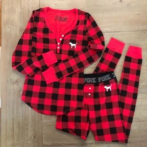 Victoria Secret Pink:  plaid PJ set. Like new!!!